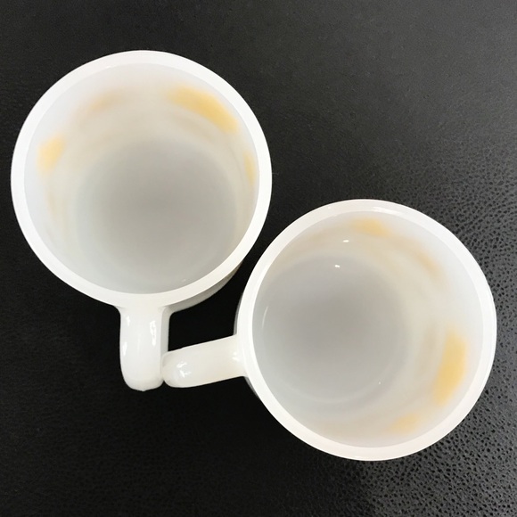 Vintage Glasbake Yellow Wild Flowers Set of 2 8oz Stackable Mugs - Picture 11 of 15